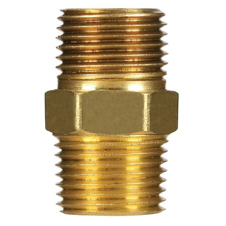 Jmf Company 1/8 in. MPT Yellow Brass Hex Nipple 4338695